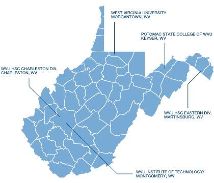 Regional Campuses Map Campus Map Map West Virginia