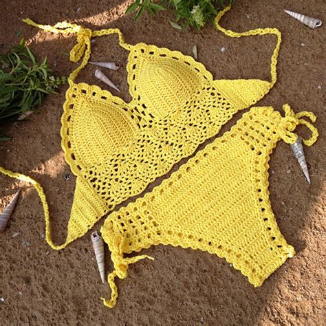 Handmade crochet bikini sexy two-piece swimming suit Beach Tankini
