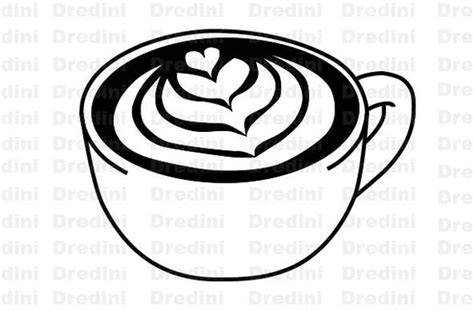 Latte Art 1 Svg Coffee Vector Art Cofee Shop Coffee Etsy