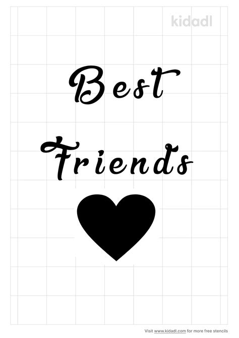 Free Best Friends Stencil Stencil Printables Kidadl