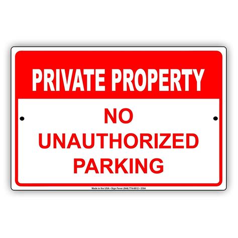 Private Property No Unauthorized Parking Restriction Alert Attention