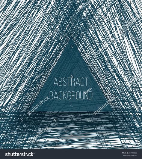 Abstract Blue Chaotic Sketch Lines Background Stock Vector Royalty