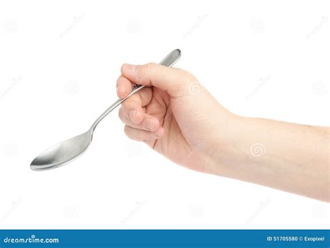 Male Hand Holding An Empty Spoon Stock Photo Image Of Lunch Male