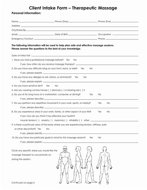 Counseling Intake Form Template Shooters Journal Getting A Massage Good Massage Thai Massage