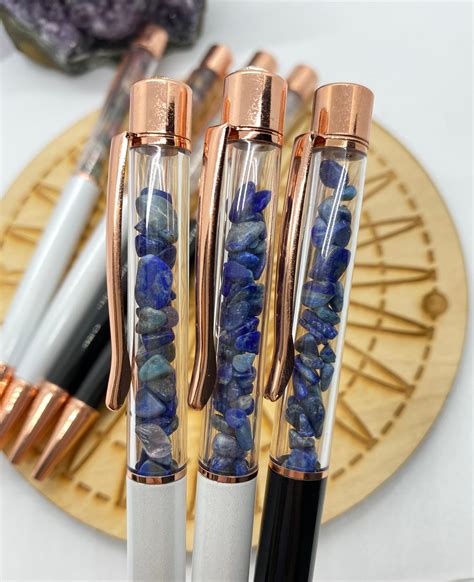 Pen With Crystal Chips Inside Rose Gold Crystal Pens Twist Etsy