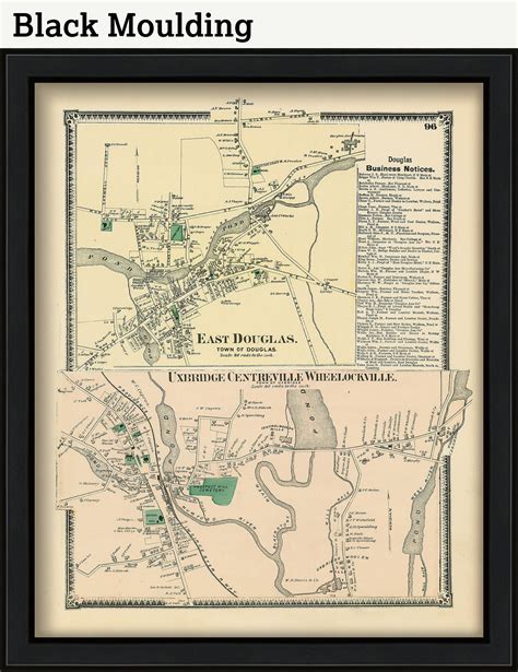 Villages Of Uxbridge And East Douglas Massachusetts 1870 Map
