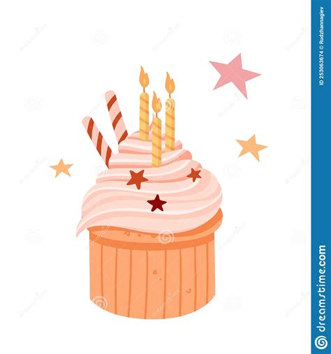 Happy Birthday Cupcake Stock Illustration Illustration Of Isolated