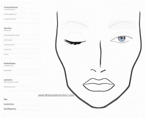 Blank Face Charts For Makeup Artists