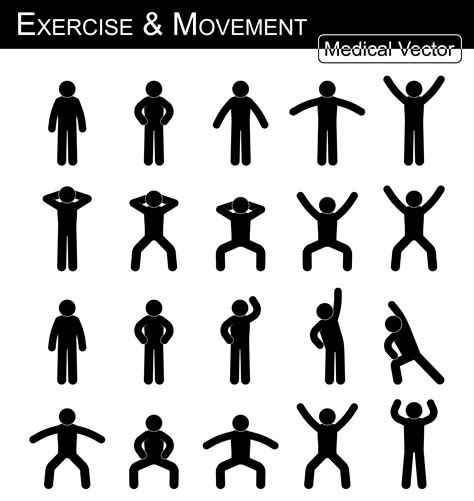 Exercise And Movement Move Step By Step Simple Flat Stick Man