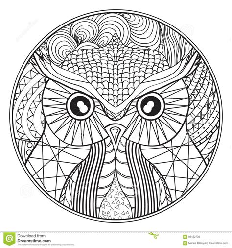 Eine eule als mandala darstellung macht einiges her. Mandala mit Eule vektor abbildung. Illustration von farbe ...