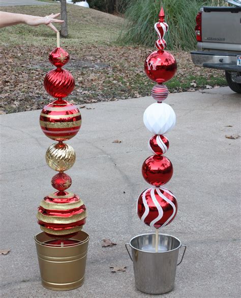 Diy Tall Ornament Topiary Christmas Lawn Decorations Christmas