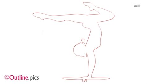 Gymnastics Woman Outline Drawing Images Pictures