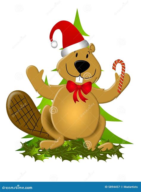 Christmas Canada Beaver Stock Illustration Illustration Of Holiday