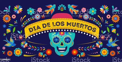 Day Of The Dead Dia De Los Muertos Background Banner And Greeting Card