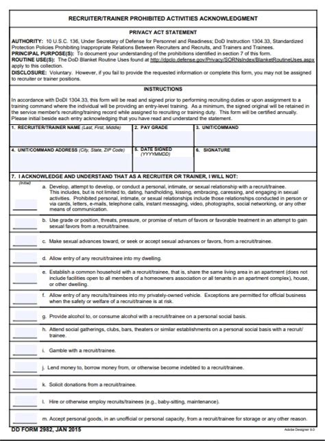Download Dd 2982 Fillable Form