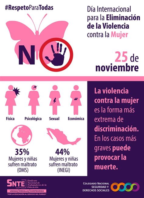 25 de noviembre día internacional para la eliminación de la violencia contra la mujer snte