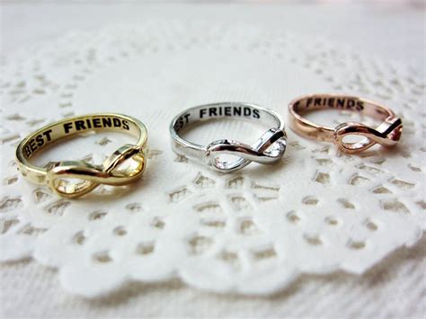 Best Friends Lettered Infinity Ring 3 Color By Semostories On Etsy 12