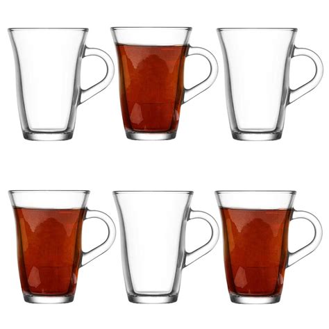 6PC Tea Glasses Set Turkish Tea Cups Glass Bardagi Cups Mugs Arabian