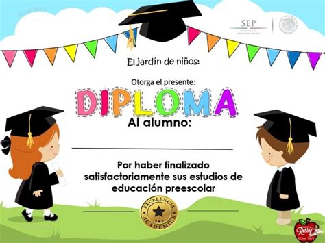 Pin De Eliana Florez Arce En Diploma Preescolar Diplomas Para