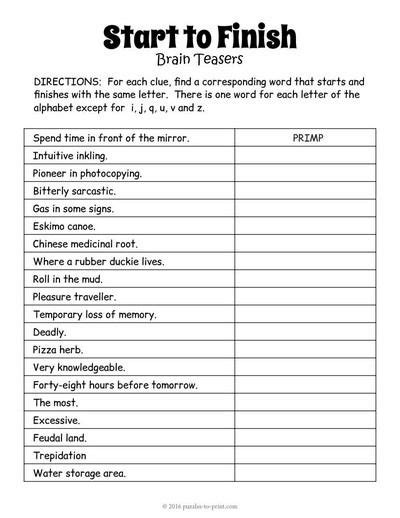 Brainteasers sometimes force students to think about situations a little differently so here you can find lots of free worksheets includi. Printable Brain Teaser Worksheets | Printable brain ...