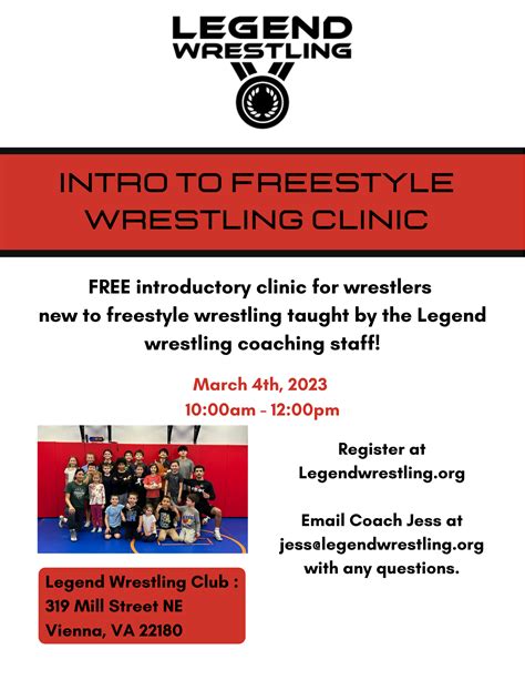 Intro To Freestyle Wrestling Clinic Legend Wrestling Club