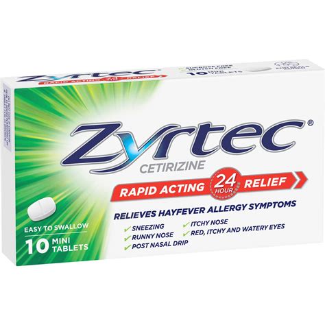 Zyrtec Rapid Acting Hayfever Allergy Relief Antihistamine Tablets 10