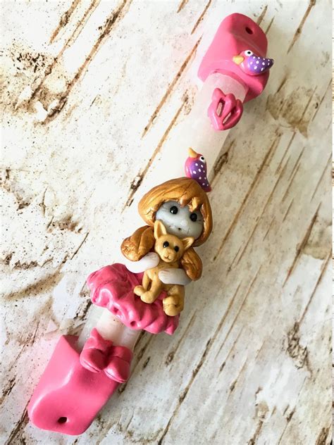 Children Mezuzah Case With Pink Little Princess And Dog Made Etsy