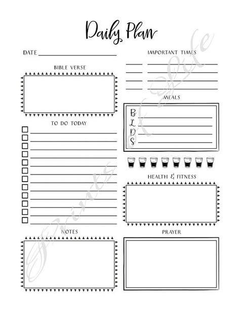 In parallel with this system, the concept of weeks groups the days in sets of 7. Daily Plan. PDF printable. Instant download. Christian day ...