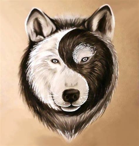 Discover the true meaning of the yin yang tattoos thanks to our very detailed blog article by clicking on the picture! Best Yin Yang Wolf Face Tattoo Design
