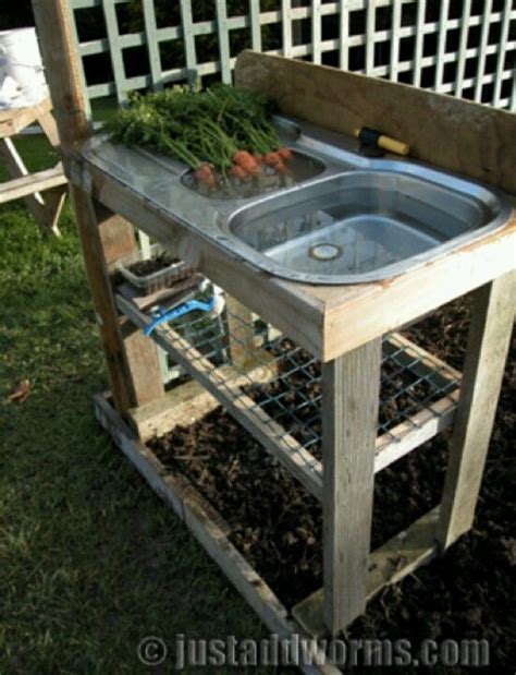 Vegetable Washing Station At End Of Garden Recycle Water On Garden