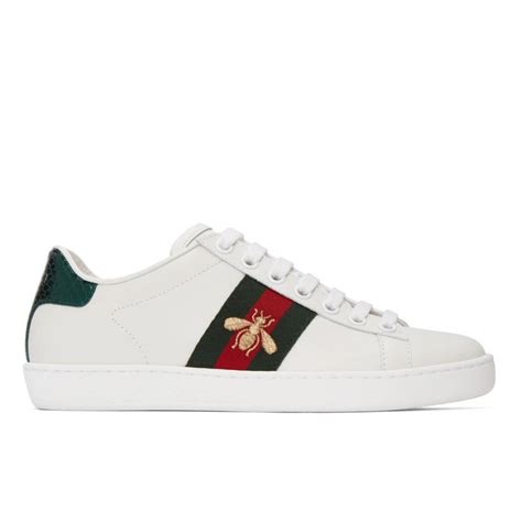 Gucci New Ace Grg Bee Sneaker White Digital Shoppers