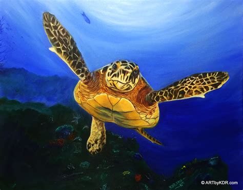 Sea Turtle Oil Painting At Explore Collection Of