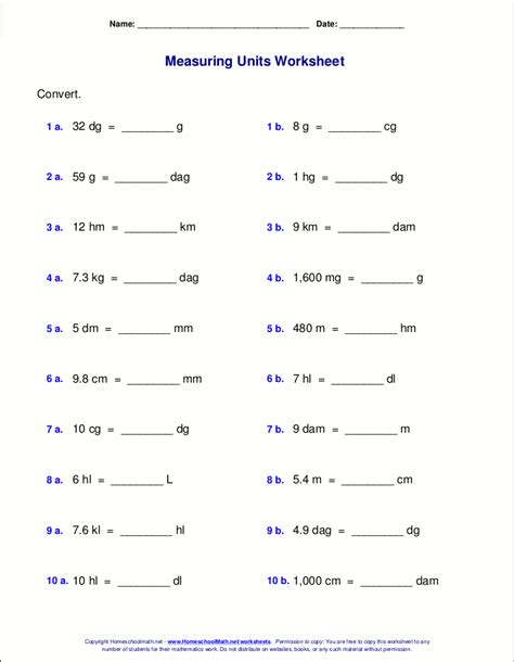 Metric System Conversions Worksheet Answers Support Worksheet
