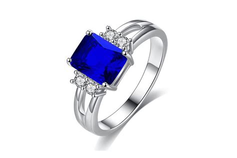 Royal Blue Cubic Zirconia Ring Offer Wowcher
