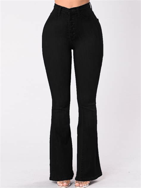Wholesale Trendy High Waist Black Flare Jeans Vpa112829ba Wholesale7