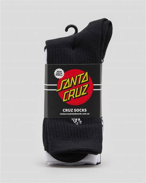 Santa Cruz Mono Hand Socks 4 Pack In Assorted Fast Shipping And Easy