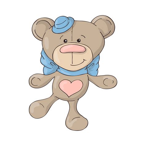 Cartoon Cute Teddy Bear In A Hat With A Blue Bow 490289 Download