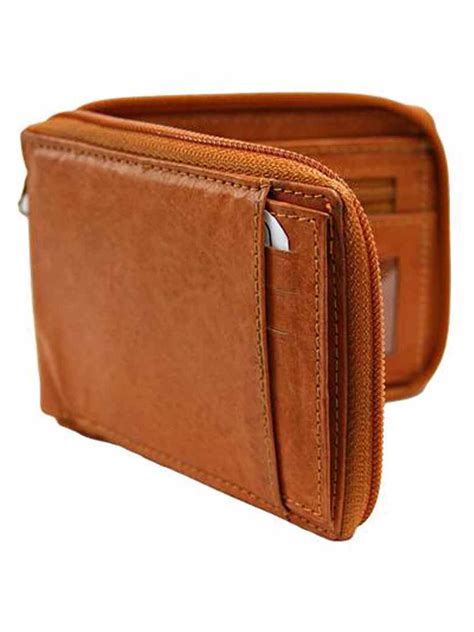 Leather Mens Zipper Wallet With Photo Coin And Cc Slots Ebay