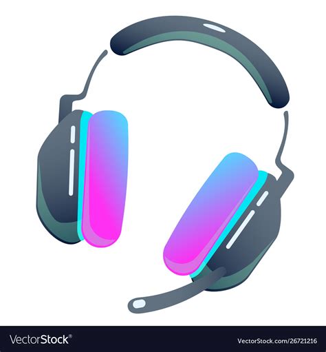Dark Computer Gaming Headset With Microphone On Vector Image