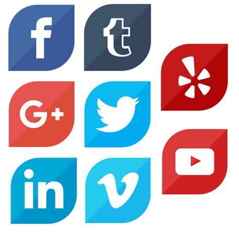 Flat Social Media Icons Vector