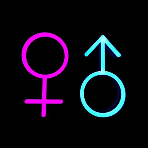 Pink And Cyan Male Female Signs Hineon Custom Neon Sign