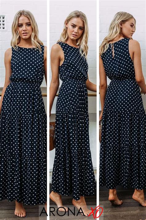 This Navy Polka Dot Maxi Dress Is A Must Have If You Love Polka Dots