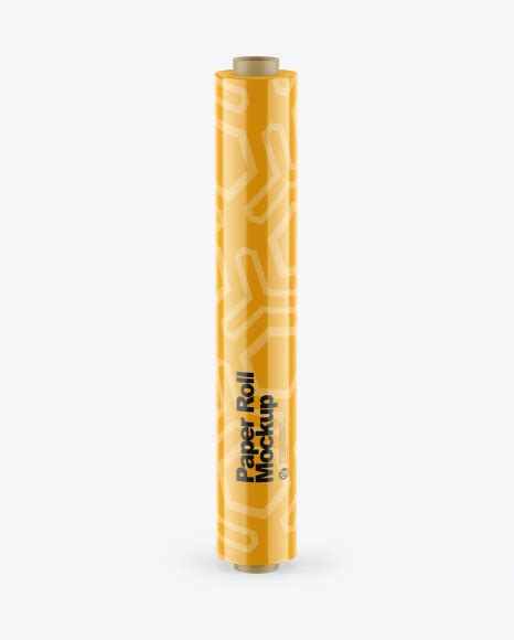 Download Glossy Paper Roll Mockup in Packaging Mockups on Yellow ...
