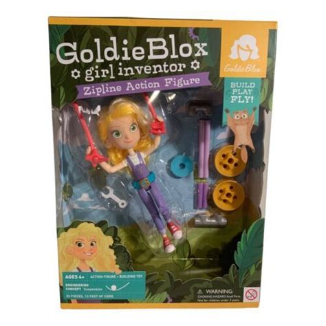 Goldie Blox Girl Inventor Zipline Action Figure New 4642654135