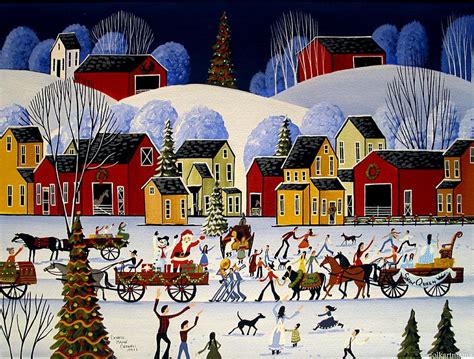 The Christmas Parade Artist Folkartmama Painting By Debbie Criswell