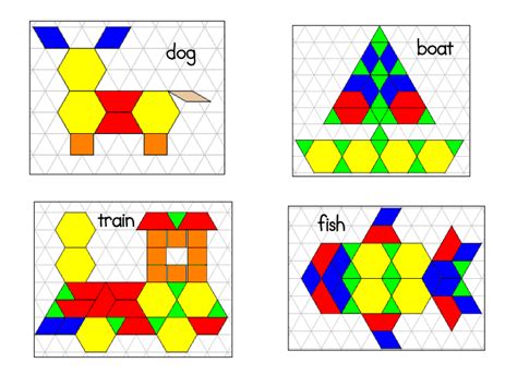 pattern blocks.pdf | Pattern blocks, Pattern blocks activities, Pattern block printables