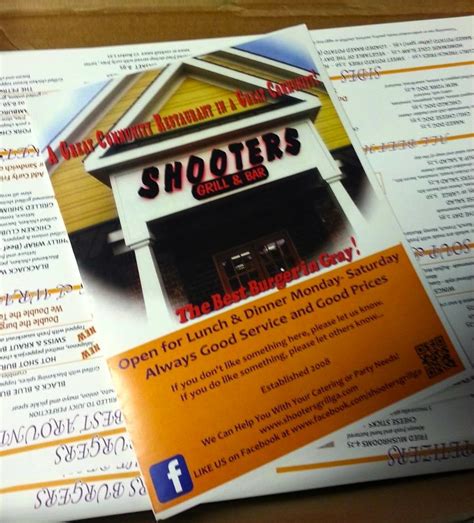 Shooters Grill New Menu 2013 New Menu Grilling Lunch Dinner Work