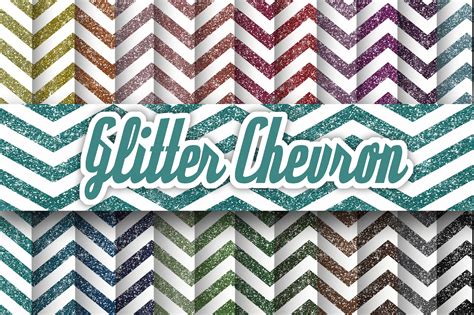 Teal Glitter Chevron Background