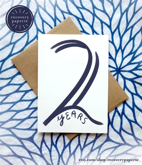2 Years Sober Birthday Card Two Years In Recovery Etsy In 2020