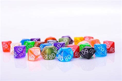 Easy Roller Dice Co 25 Count Assorted Pack Of 10 Sided Percentile Dice